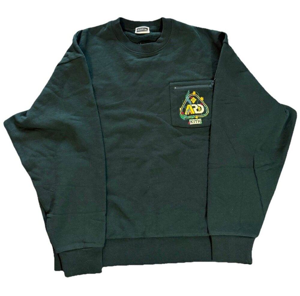 Kith x Columbia Garden of Life Nelson Crewneck Stadium Green Mens Medium M